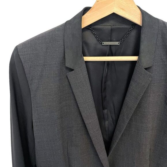 Elie Tahari Leather and Wool Blazer - Picture 2 of 7